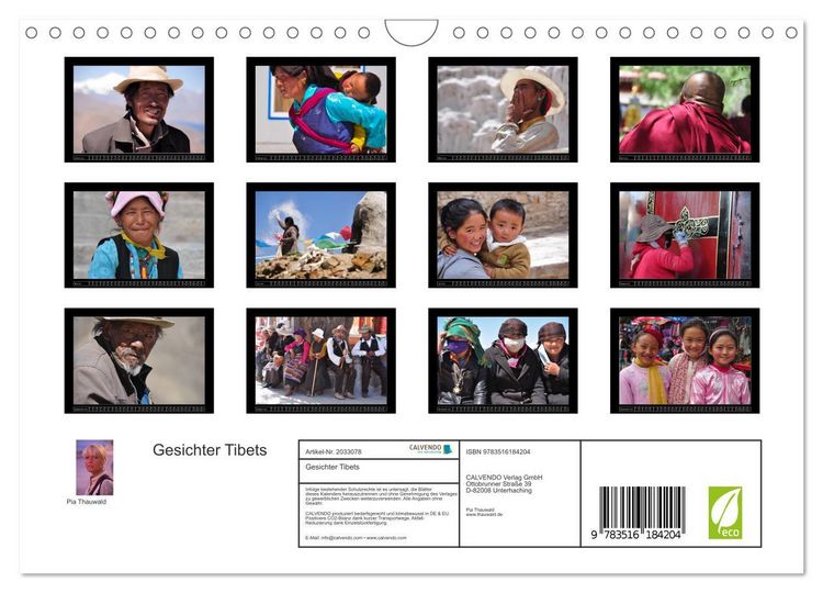 Produktbild: Gesichter Tibets (Wandkalender 2026 DIN A4 quer), CALVENDO Monatskalender