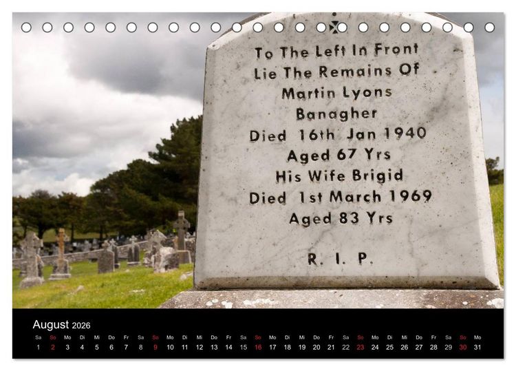 Produktbild: Unterwegs in Irland (Tischkalender 2026 DIN A5 quer), CALVENDO Monatskalender
