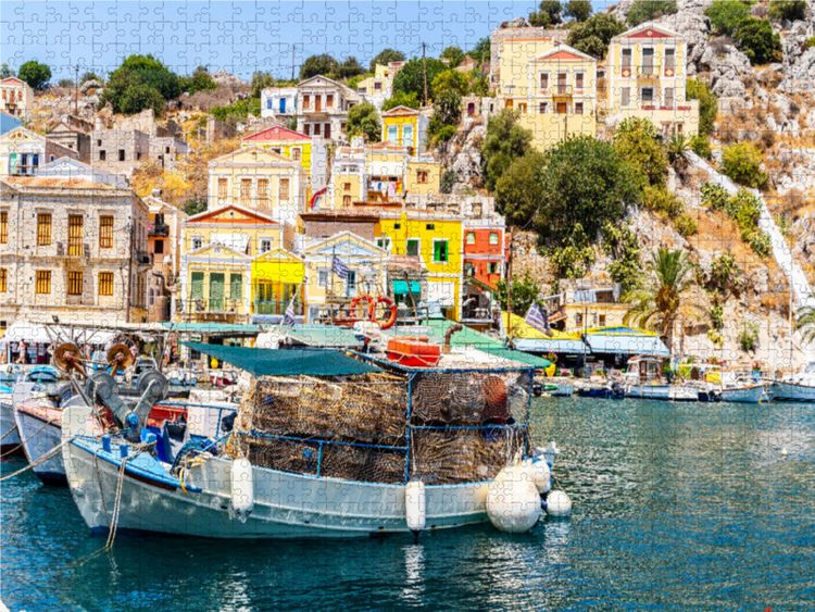 Produktbild: CALVENDO Puzzle Fischerboote im Hafen | 1000 Teile Lege-Gr&ouml;&szlig;e 64x48cm Foto-Puzzle f&uuml;r gl&uuml;ckliche Stunden