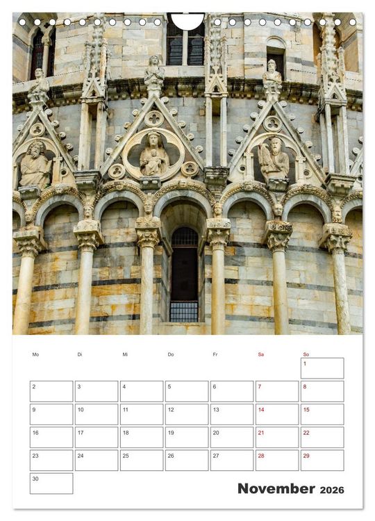 Produktbild: Pisa - Reiseplaner (Wandkalender 2026 DIN A4 hoch), CALVENDO Monatskalender