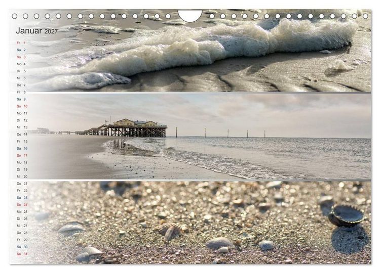 Produktbild: K&uuml;stenstreifen an der Nordsee (Wandkalender 2027 DIN A4 quer), CALVENDO Monatskalender