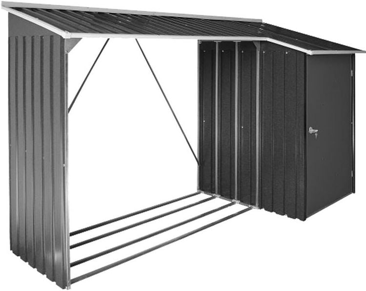 Produktbild: Metall Kaminholzregal Holzlager 161 x 161 x 63 cm
