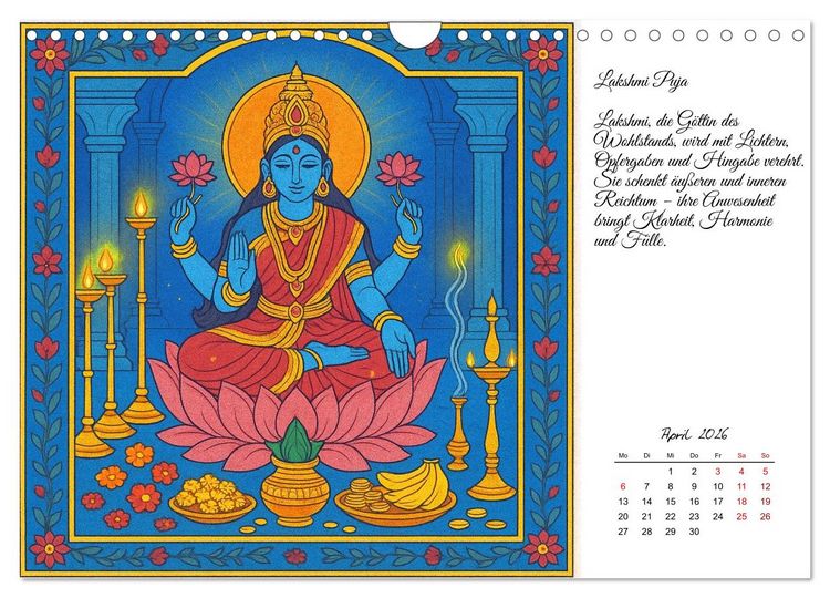 Produktbild: G&ouml;tterwelten des Hinduismus (Wandkalender 2026 DIN A4 quer), CALVENDO Monatskalender