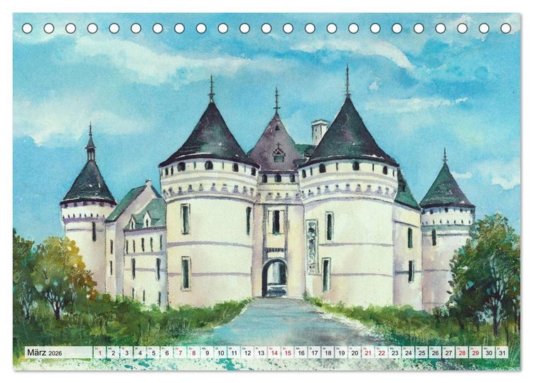 Produktbild: Frankreich Aquarelle (Tischkalender 2026 DIN A5 quer), CALVENDO Monatskalender