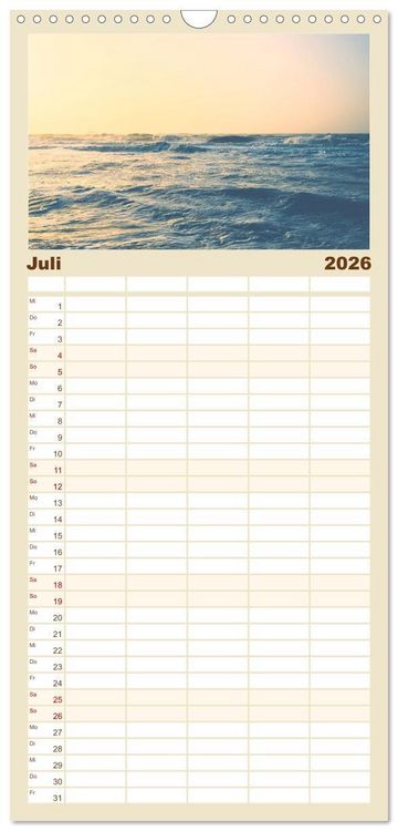Produktbild: Familienplaner 2026 - Jutland - D&auml;nemarks Nordseek&uuml;ste mit 5 Spalten (Wandkalender, 21 x 45 cm) CALVENDO