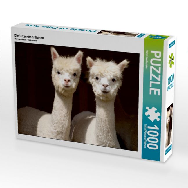 Produktbild: CALVENDO Puzzle Die Unzertrennlichen Alpakas | 1000 Teile Lege-Gr&ouml;&szlig;e 64x48cm Foto-Puzzle f&uuml;r gl&uuml;ckliche Stunden