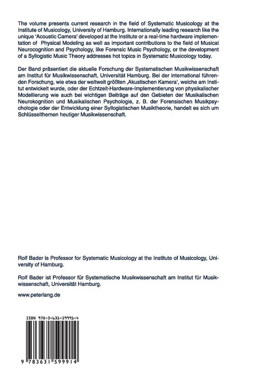 Produktbild: Musical Acoustics, Neurocognition and Psychology of Music - Musikalische Akustik, Neurokognition und Musikpsychologie