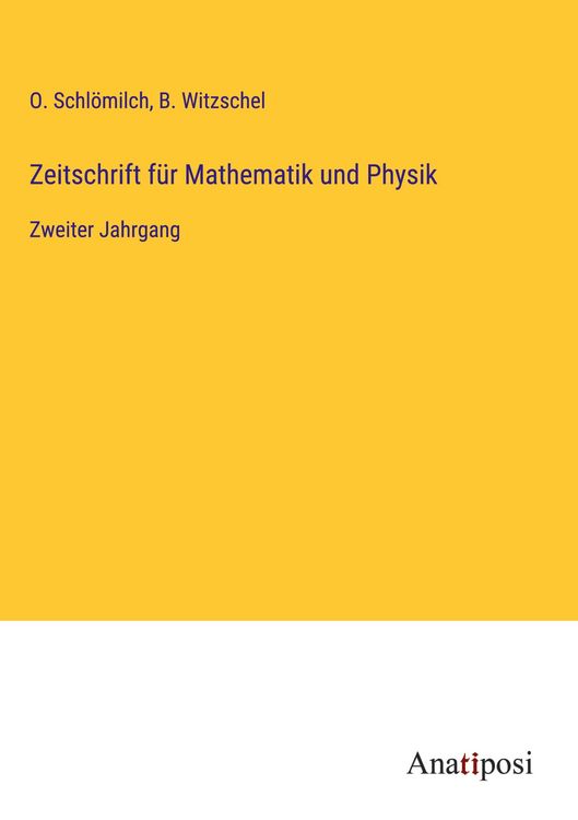 Produktbild: Zeitschrift f&uuml;r Mathematik und Physik