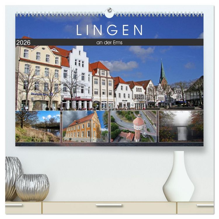Produktbild: LINGEN an der Ems (hochwertiger Premium Wandkalender 2026 DIN A2 quer), Kunstdruck in Hochglanz