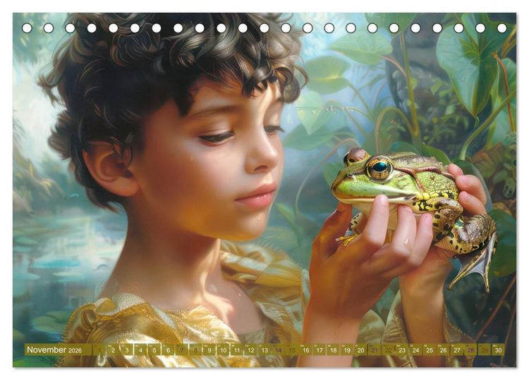Produktbild: Eine kindliche Tierliebe - Herzensbilder (Tischkalender 2026 DIN A5 quer), CALVENDO Monatskalender