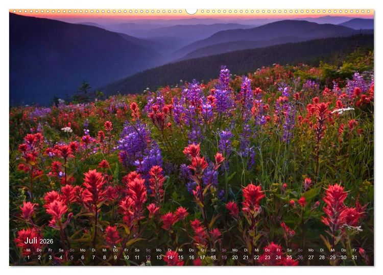 Produktbild: Land im Licht - Berge und K&uuml;sten in Oregon und Washington - von Jeremy Cram (Wandkalender 2026 DIN A2 quer), CALVENDO Monatskalender