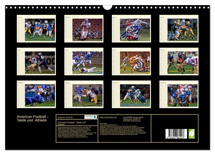 Produktbild: American Football - Taktik und Athletik (Wandkalender 2026 DIN A3 quer), CALVENDO Monatskalender