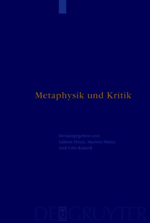 Produktbild: Metaphysik und Kritik