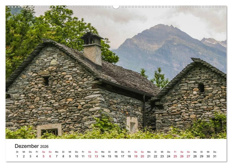 Produktbild: Valle Maggia - Entdecken Sie das Maggiatal im Tessin (hochwertiger Premium Wandkalender 2026 DIN A2 quer), Kunstdruck in Hochglanz