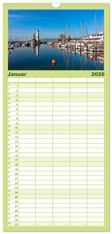 Produktbild: Familienplaner 2026 - Bodensee - "Die D&ouml;rfer sind wie ein Garten ..." (Rainer Maria Rilke) mit 5 Spalten (Wandkalender, 21 x 45 cm) CALVENDO