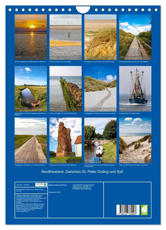 Produktbild: Nordfriesland, Zwischen St. Peter Ording und Sylt (Wandkalender 2026 DIN A4 hoch), CALVENDO Monatskalender