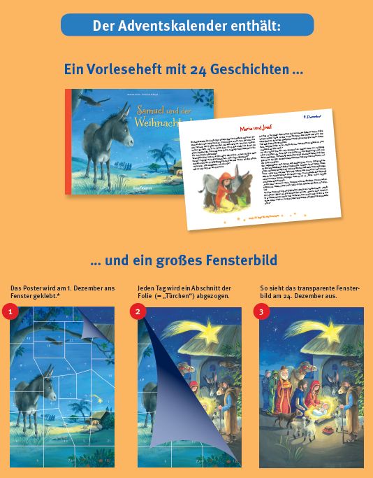 Produktbild: Samuel und der Weihnachtsstern. Ein Adventskalender mit einem gro&szlig;en Fensterbild