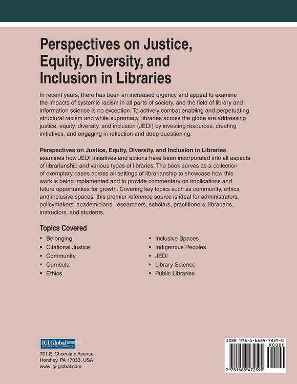 Produktbild: Perspectives on Justice, Equity, Diversity, and Inclusion in Libraries