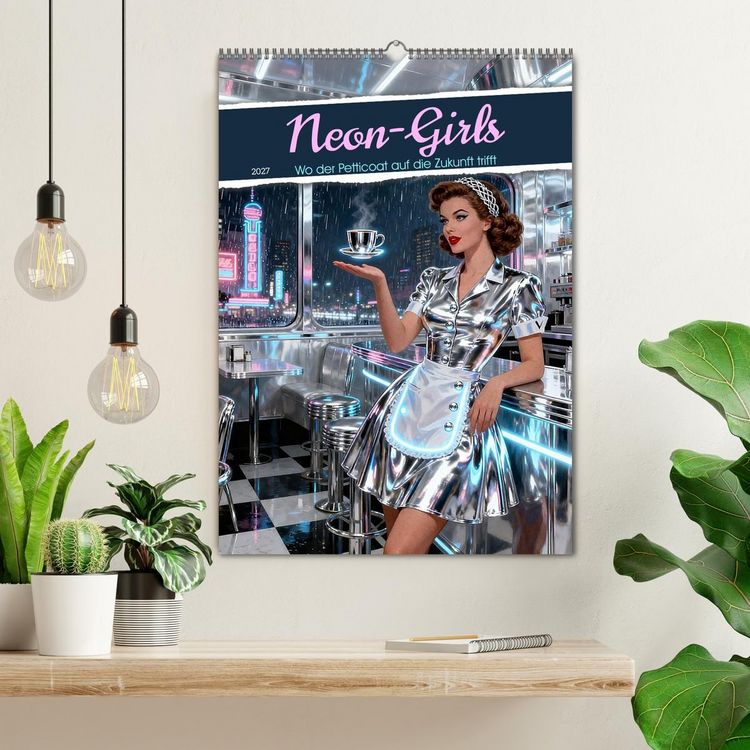 Produktbild: Neon-Girls (Wandkalender 2027 DIN A2 hoch), CALVENDO Monatskalender