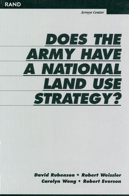 Produktbild: Does the Army Have a National Land Use Strategy?