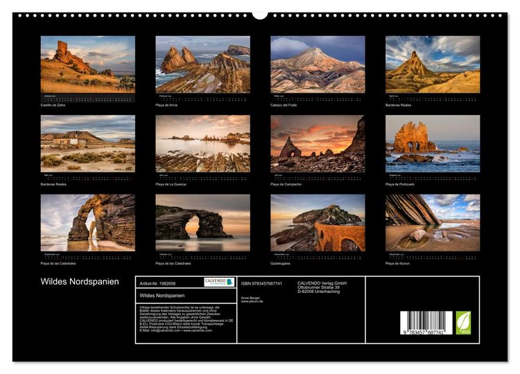 Produktbild: Wildes Nordspanien (hochwertiger Premium Wandkalender 2026 DIN A2 quer), Kunstdruck in Hochglanz