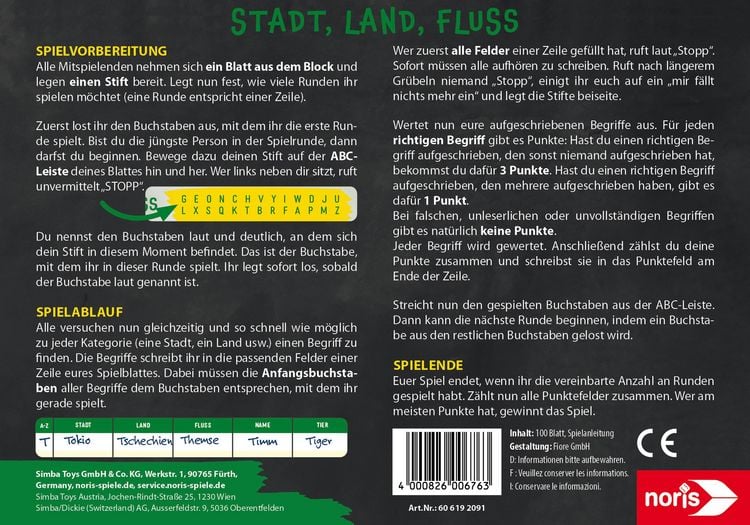 Produktbild: Stadt, Land, Fluss - Spielblock