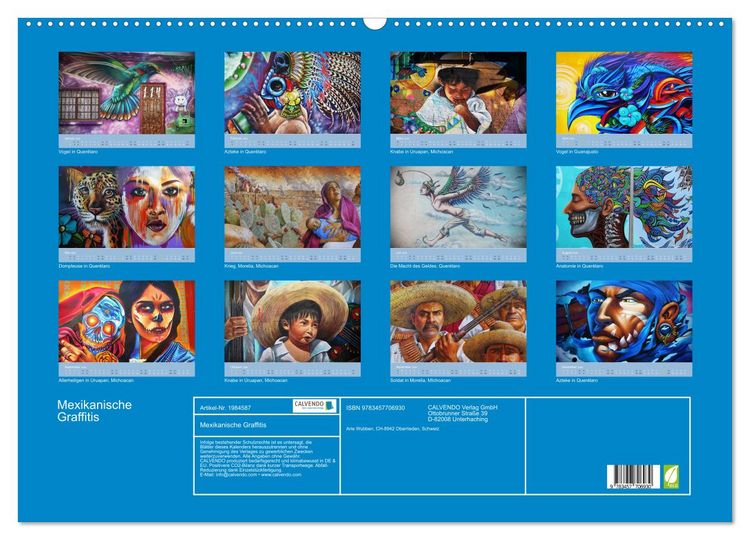 Produktbild: Mexikanische Graffitis (Wandkalender 2026 DIN A2 quer), CALVENDO Monatskalender