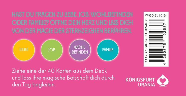 Produktbild: Sternzeichen Waage 40 Karten in Magnetschachtel mit Metallicfolie - Magische Messages von den Sternen
