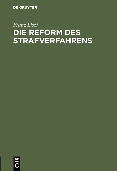 Produktbild: Die Reform des Strafverfahrens