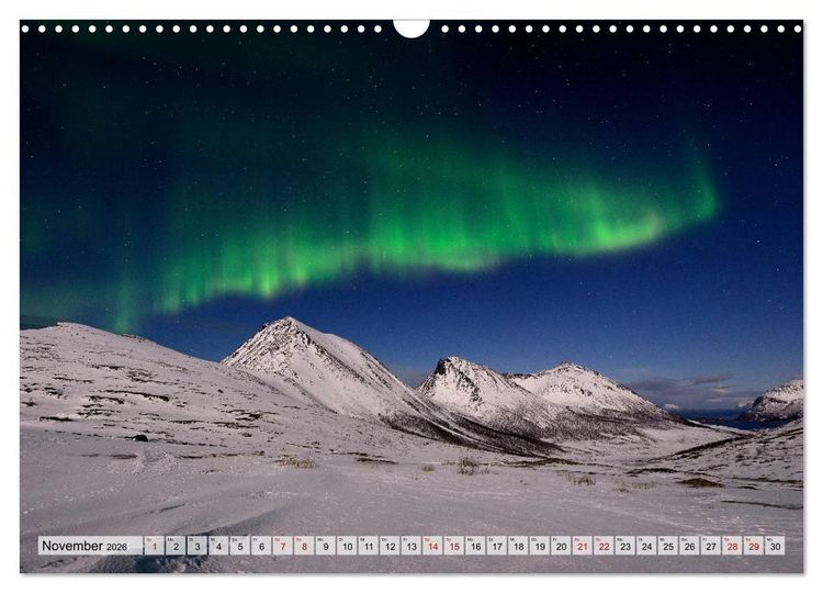 Produktbild: Aurora Borealis: Polarlichter in Norwegen (Wandkalender 2026 DIN A3 quer), CALVENDO Monatskalender