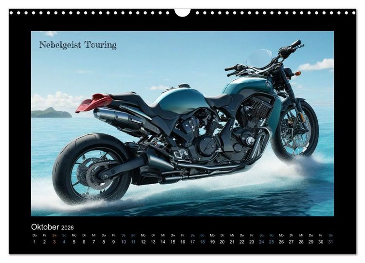 Produktbild: Verr&uuml;ckte 2-Rad Fantasien einer KI (Wandkalender 2026 DIN A3 quer), CALVENDO Monatskalender