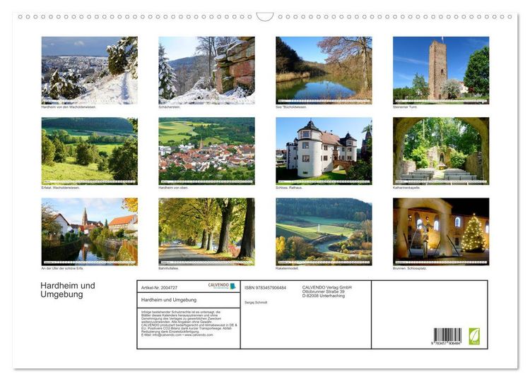 Produktbild: Hardheim und Umgebung (Wandkalender 2026 DIN A2 quer), CALVENDO Monatskalender