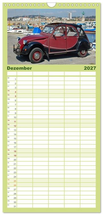 Produktbild: Familienplaner 2027 - Automobile Tr&auml;ume der 70er mit 5 Spalten (Wandkalender, 21 x 45 cm) CALVENDO