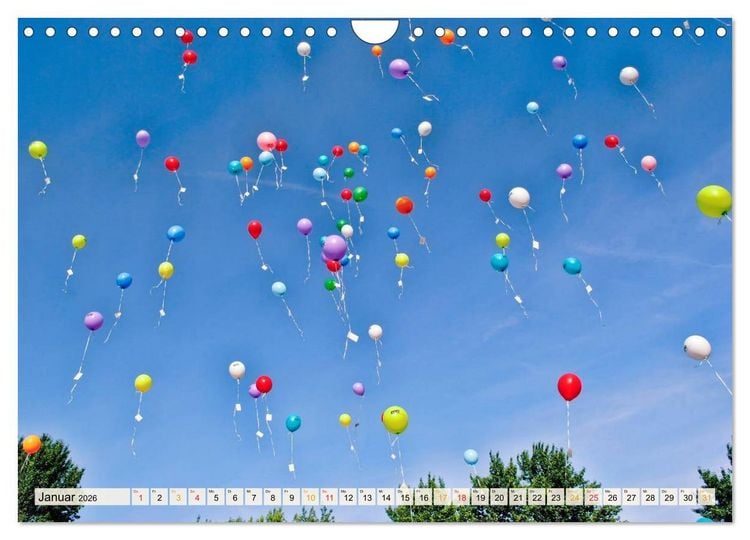 Produktbild: Mein sch&ouml;ner bunter Luftballon (Wandkalender 2026 DIN A4 quer), CALVENDO Monatskalender