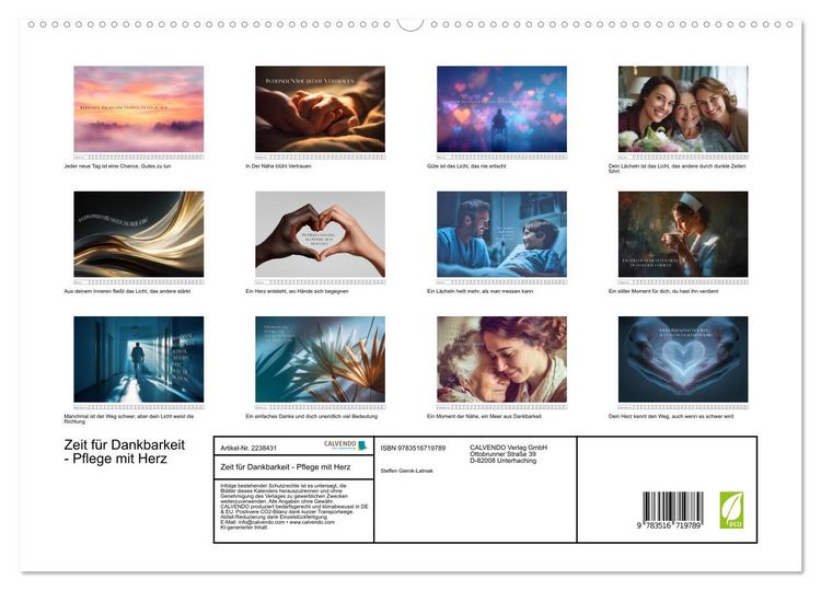 Produktbild: Zeit f&uuml;r Dankbarkeit - Pflege mit Herz (hochwertiger Premium Wandkalender 2026 DIN A2 quer), Kunstdruck in Hochglanz