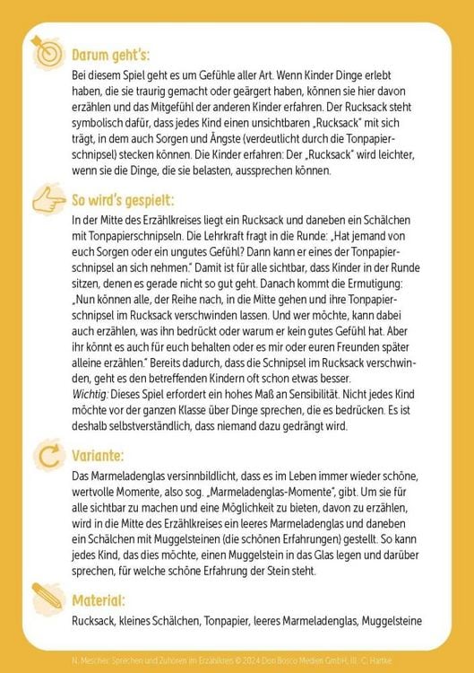 Produktbild: Sprechen und Zuh&ouml;ren im Erz&auml;hlkreis. 30 Bildkarten mit Erz&auml;hlspielen f&uuml;r die Grundschule