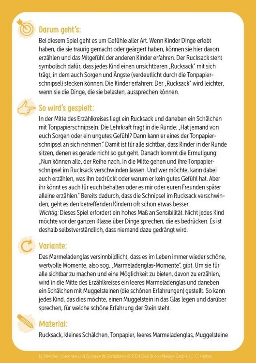 Produktbild: Sprechen und Zuh&ouml;ren im Erz&auml;hlkreis. 30 Bildkarten mit Erz&auml;hlspielen f&uuml;r die Grundschule