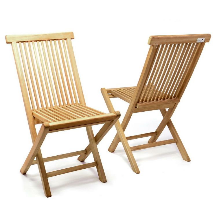 Produktbild: 2er Gartenstuhl Hochlehner Klappstuhl Holz Teak