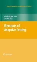 Produktbild: Elements of Adaptive Testing