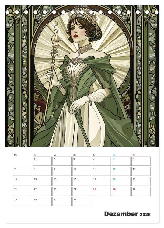 Produktbild: Eleganz der Epoche (Tischkalender 2026 DIN A5 hoch), CALVENDO Monatskalender