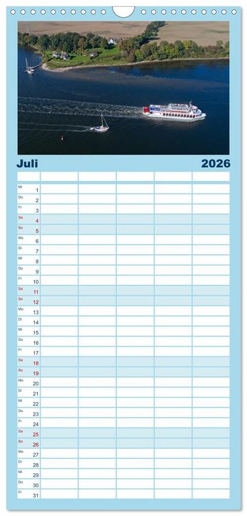 Produktbild: Familienplaner 2026 - Norddeutschland aus der Luft mit 5 Spalten (Wandkalender, 21 x 45 cm) CALVENDO