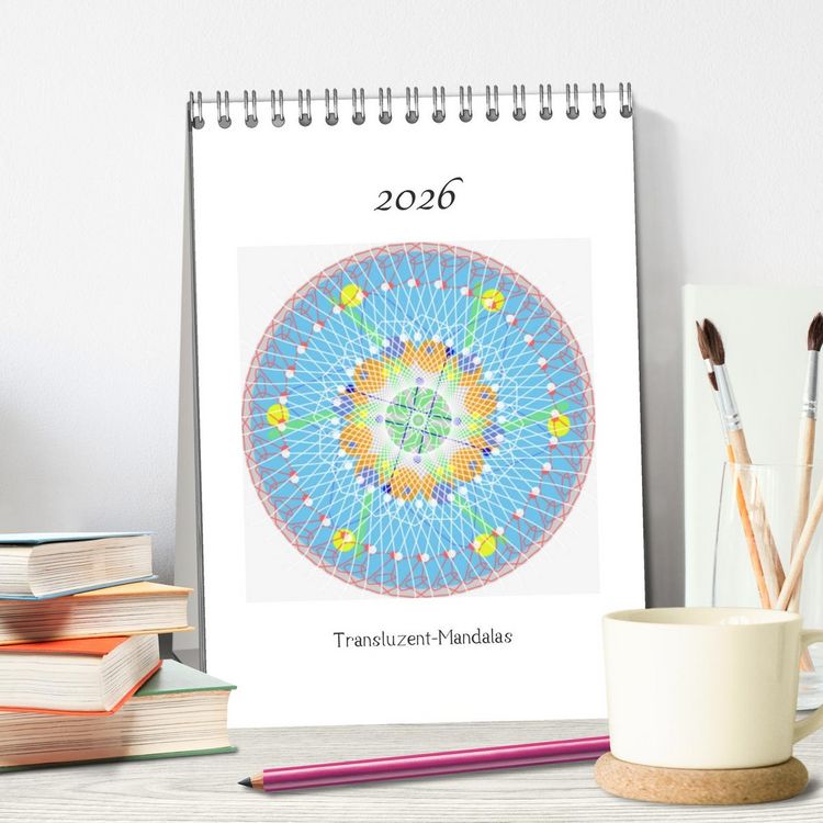 Produktbild: Transluzent-Mandalas (Tischkalender 2026 DIN A5 hoch), CALVENDO Monatskalender