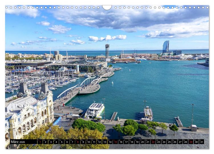 Produktbild: Barcelona - &Uuml;ber den D&auml;chern Kataloniens (Wandkalender 2026 DIN A3 quer), CALVENDO Monatskalender