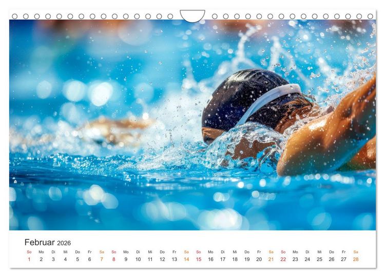 Produktbild: Schwimmen - Bahn f&uuml;r Bahn (Wandkalender 2026 DIN A4 quer), CALVENDO Monatskalender