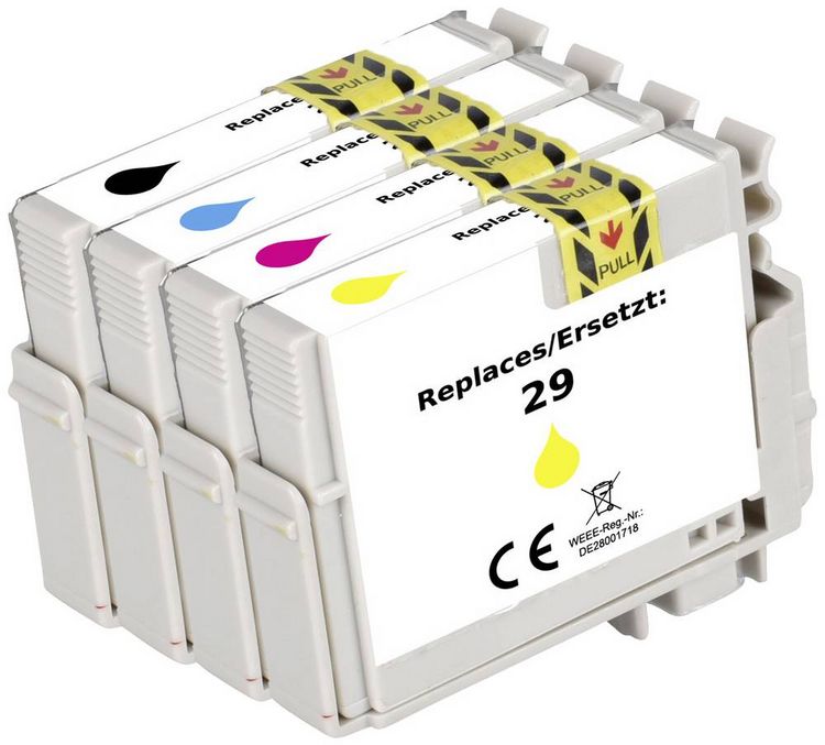 Produktbild: Renkforce Druckerpatrone ersetzt Epson 29, T2986, T2981, T2982, T2983, T2984 Kompatibel Kombi-Pack Schwarz, Cyan, Magenta, Gelb RF-5705460