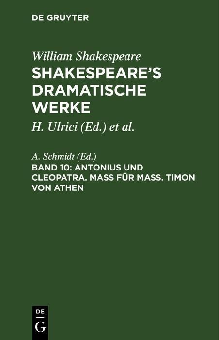 Produktbild: Antonius und Cleopatra. Ma&szlig; f&uuml;r Ma&szlig;. Timon von Athen