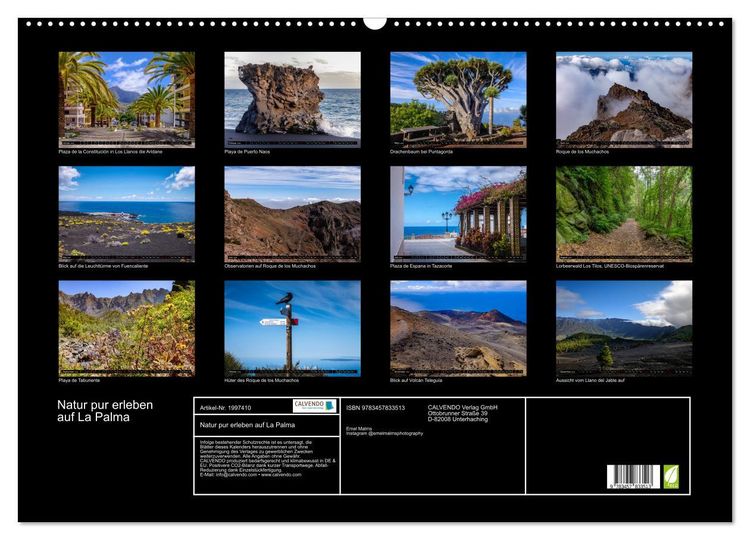 Produktbild: Natur pur erleben auf La Palma (Wandkalender 2026 DIN A2 quer), CALVENDO Monatskalender