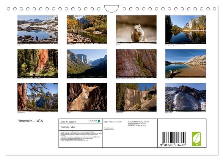 Produktbild: Yosemite - USA (Wandkalender 2026 DIN A4 quer), CALVENDO Monatskalender