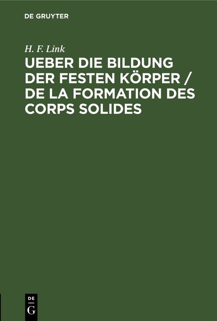 Produktbild: Ueber die Bildung der festen K&ouml;rper / De la formation des corps solides