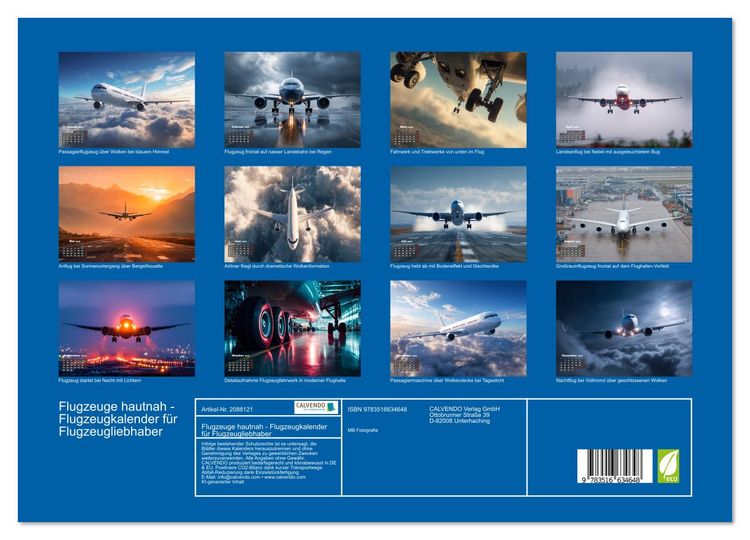 Produktbild: Flugzeuge hautnah - Flugzeugkalender f&uuml;r Flugzeugliebhaber (Wandkalender 2026 DIN A3 quer), CALVENDO Monatskalender